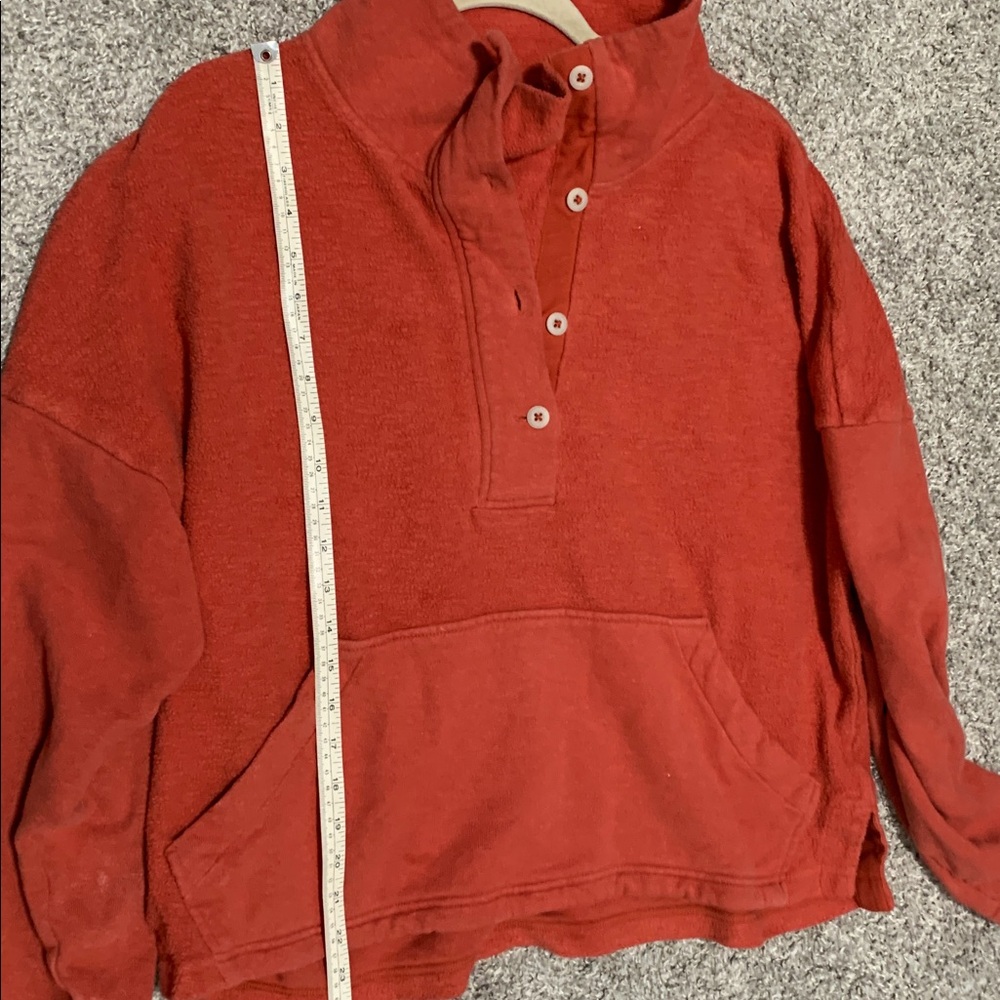 REI Wallace Lake Orange Button Neck Sweatshirt - Picture 6 of 8